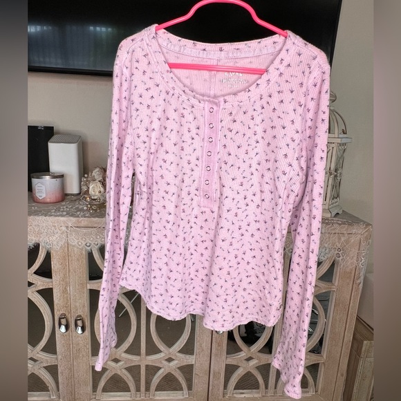 Justice Brand Purple Floral Thermal - Girl Size 10 - Picture 1 of 3